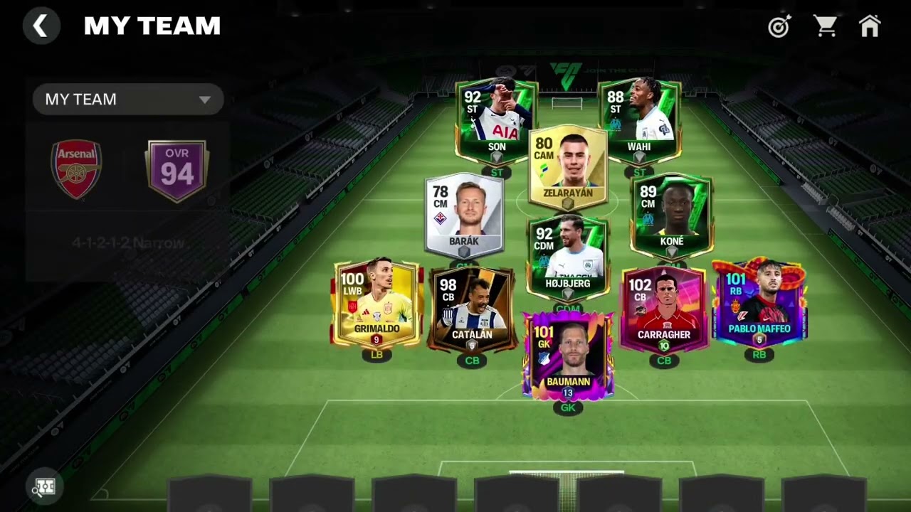 My 102 OVR team now in FC Mobile