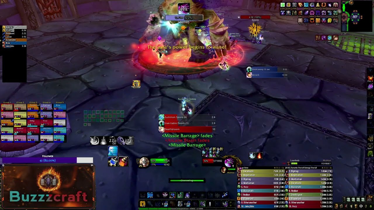 ARCANE MAGE vs Loatheb | 99 Parse TOP 50 World | Naxxramas 25man | Wrath Classic | Reign-Benediction