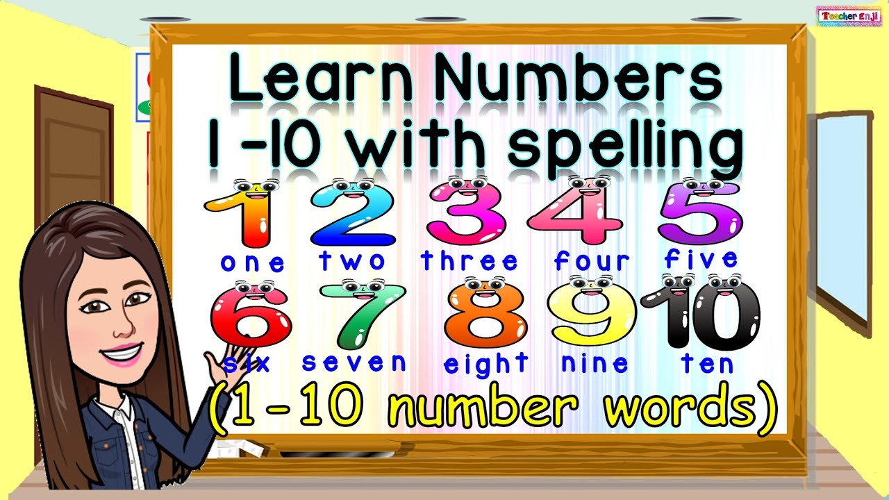Learn numbers 1 - 10 with spelling | 1-10 number words