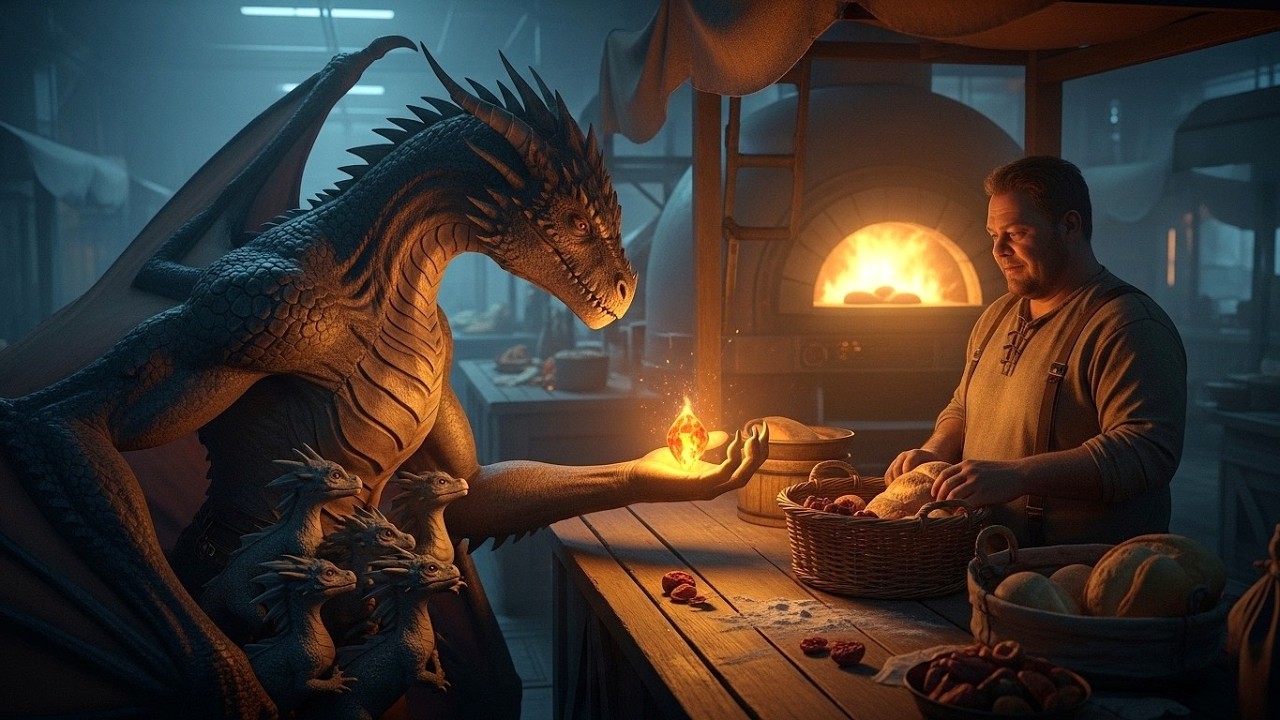 A Dragon Mother Came to Sell Her Last Jewel for Food—A Human Baker Quietly Filled Her Basket Instead