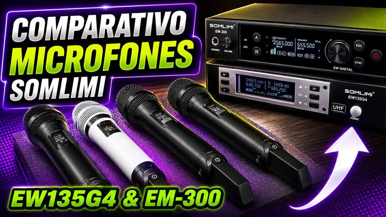 COMPARATIVO MICROFONE SOMLIMI MODELO EW135G4 E LANÇAMENTO SOMLIMI EM300, MIC RÉPLICA DA SENNHEISER 🎤