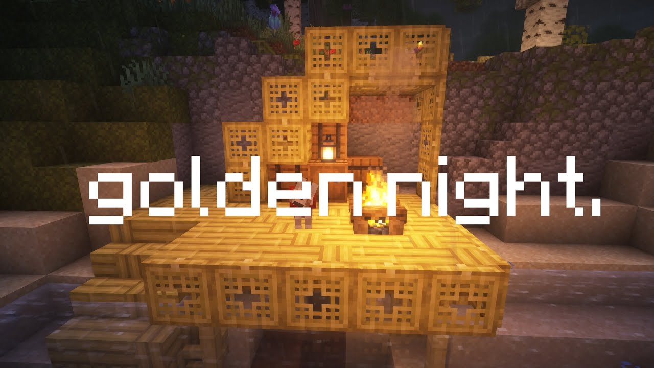 ember terrace (minecraft night ambience with fire & bamboo)