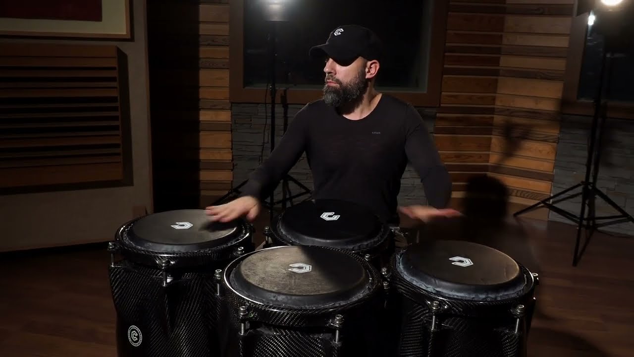 Black Natural Skins on Carbon Fiber Congas