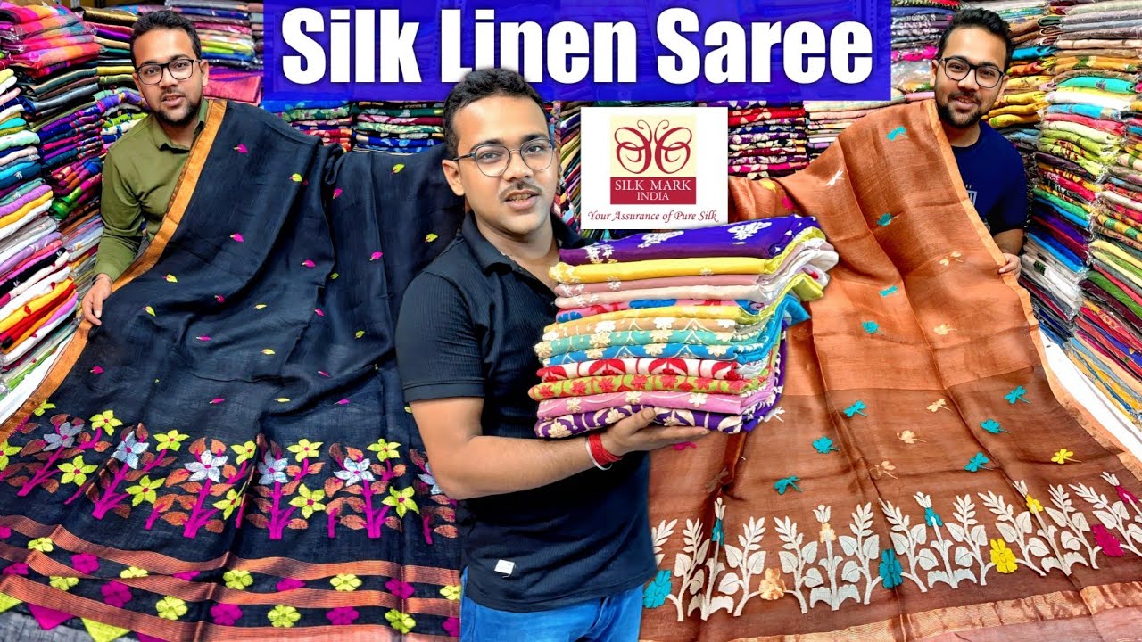 100% Pure Matka , Tussar & Silk Linen Saree Manufacturer / Santipur Saree Wholesaler - Huge Stock 🔥🔥
