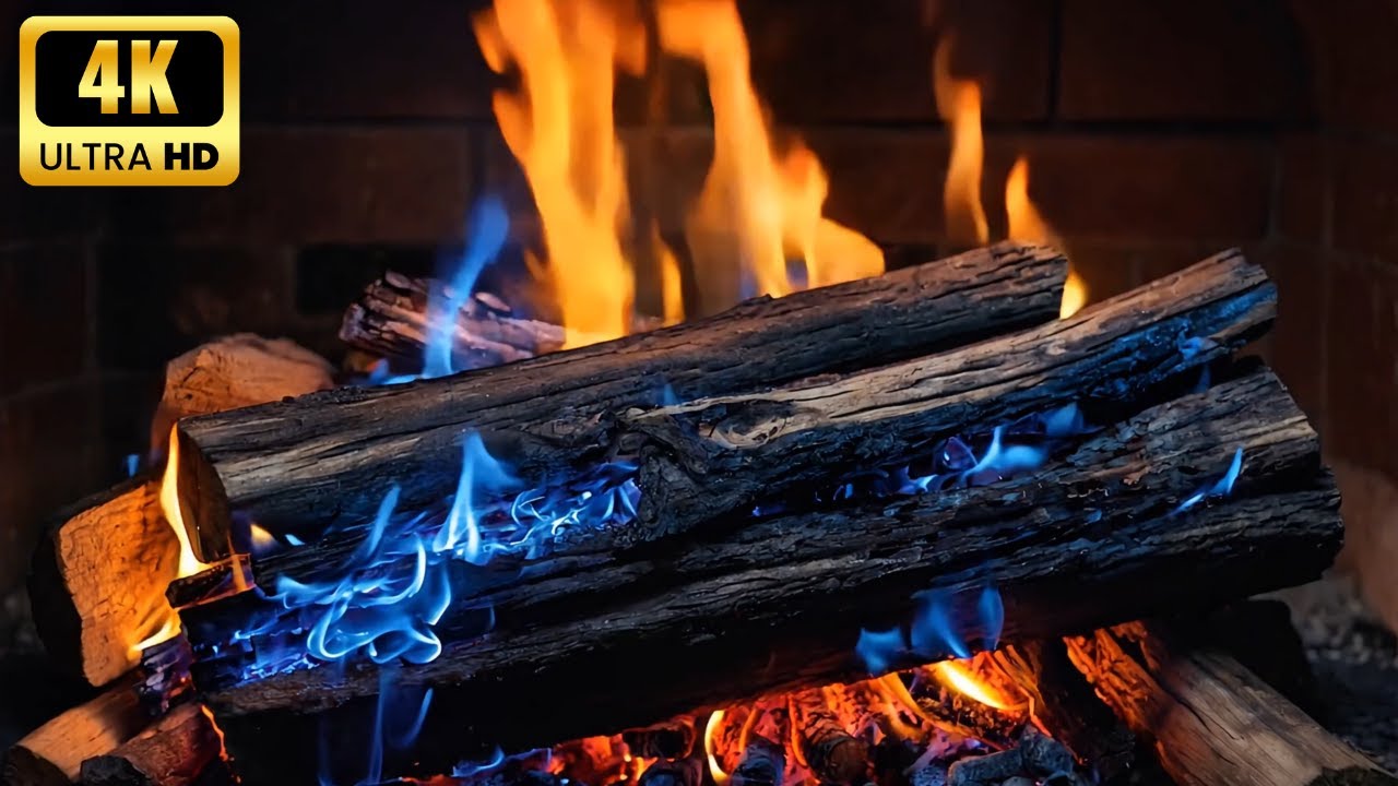 🔥 Relaxing Fireplace ASMR: 🔥 Crackling Logs for Deep Sleep & Stress Relief! (4K Ultra HD) V1