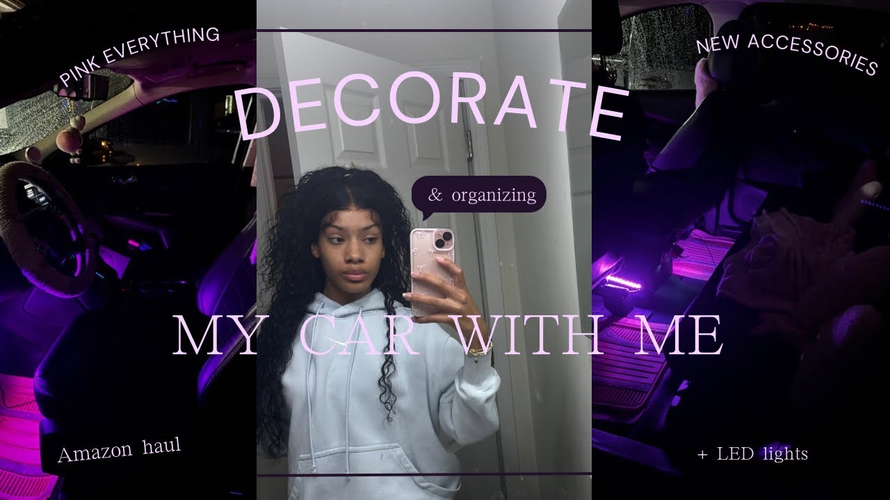 DECORATE MY CAR WITH ME + Organizing~ Decor Haul, Pink Accessories, Amazon Haul, Cleaning