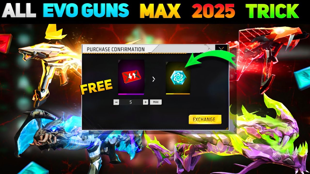 Evo Gun Max kaise Kare 2025 Trick| Upgrade Any Evo Gun Max Level| How to Max Evo Guns Skin Free Fire