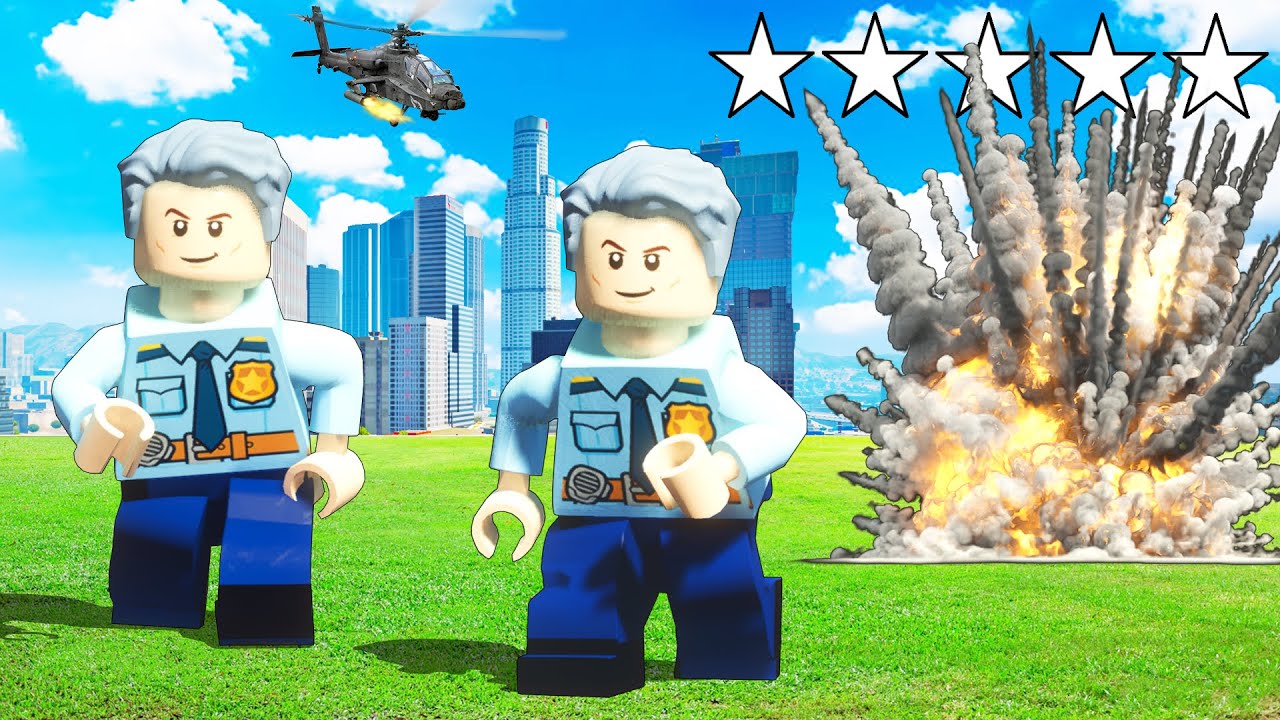 I replaced ALL COPS with LEGOS in GTA 5!! (FUNNY)