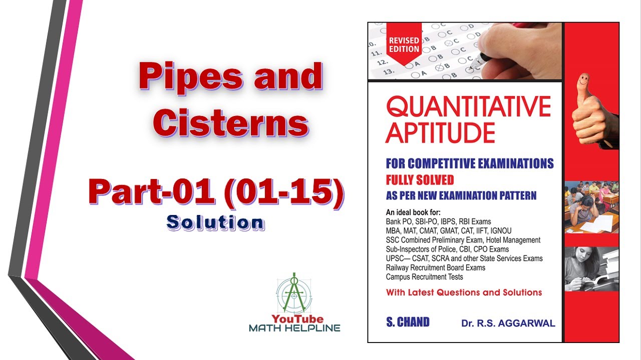 Pipes and Cisterns  Part-01 (01-15)  -Dr. R.S. Aggarwal