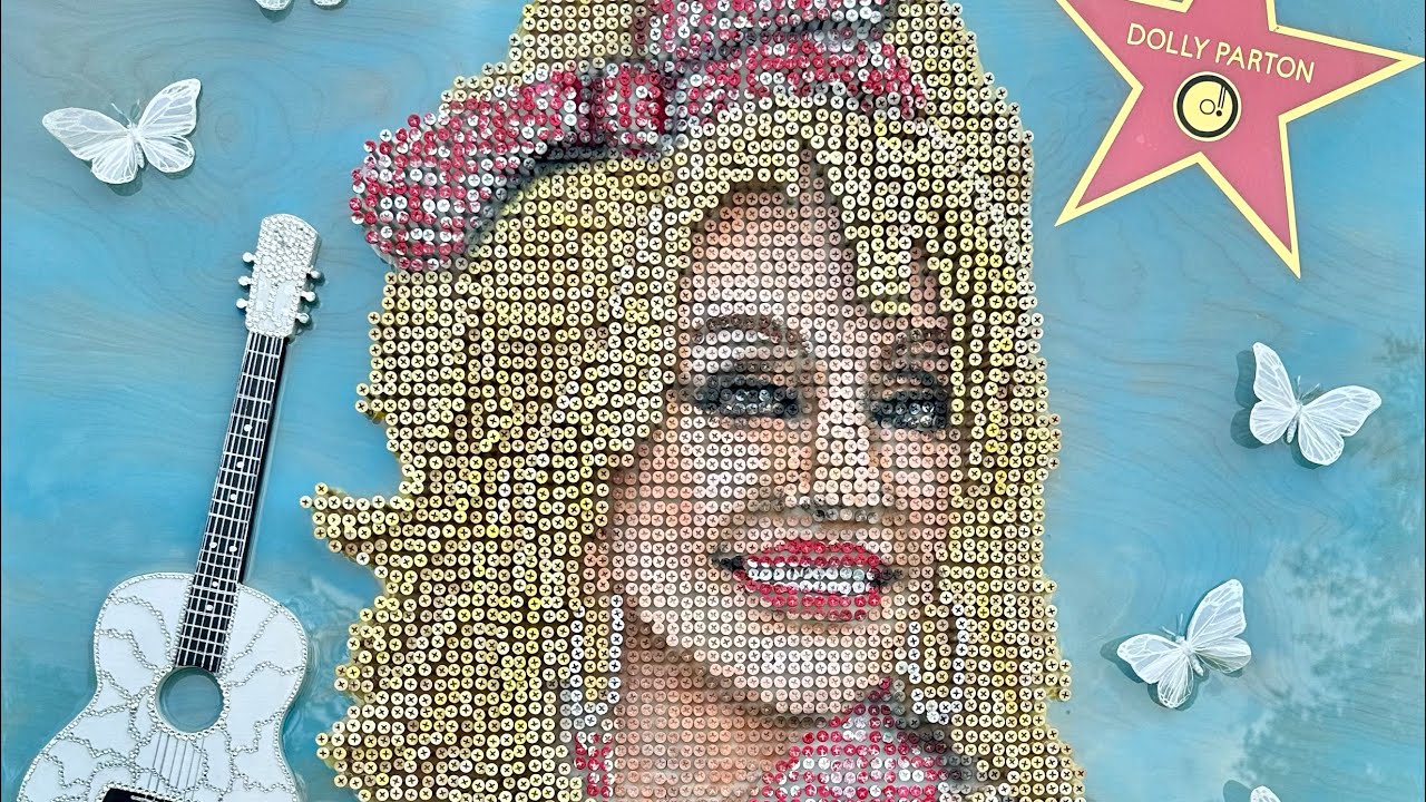 Dolly Parton Screw Art - Over 3,000 screws - by Karen Governale