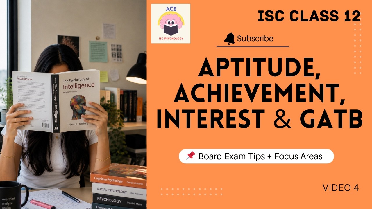 Class 12 ISC Psychology: Aptitude, Achievement, Interest & GATB Explained | Exam Tips & Focus Areas