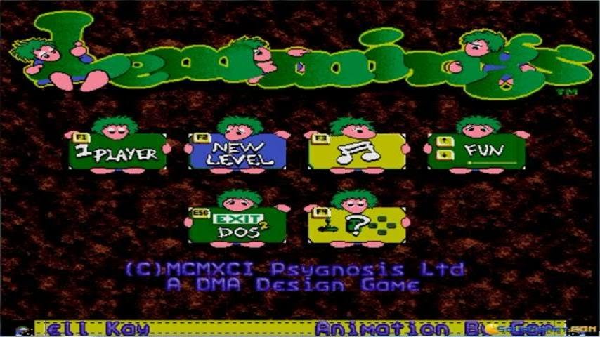 Lemmings gameplay (PC Game, 1991)