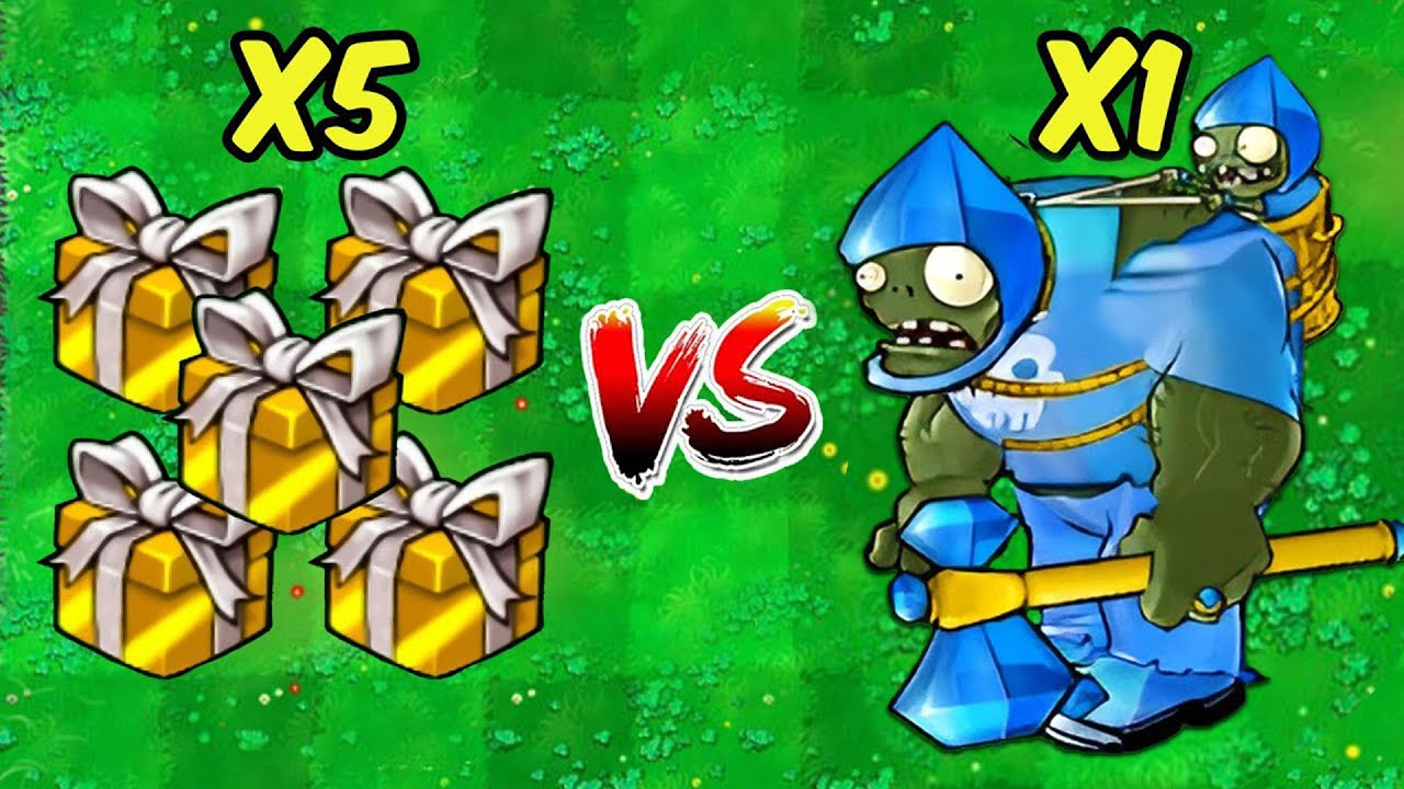 PVZ 1 Hybrid Challenge - 5 Golden Plants Box Vs 1 Diamond Gargantuar - Who Will Win?