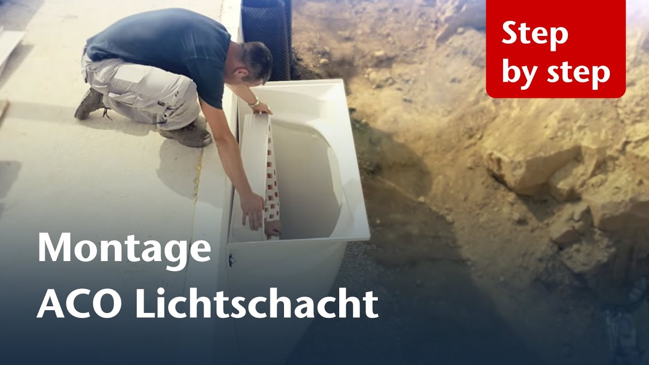 So wird ein ACO Lichtschacht 600mm an der Hauswand montiert