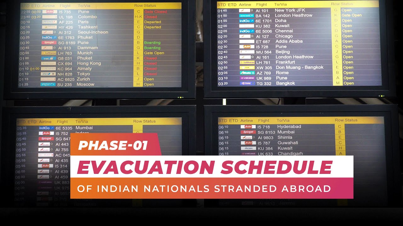 Evacuation Schedule of Indian Nationals Stranded Abroad #Phase01