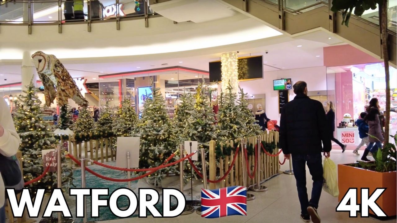 Watford Walking Tour 🇬🇧 4K | Atria Watford, restaurants, shops, streets etc
