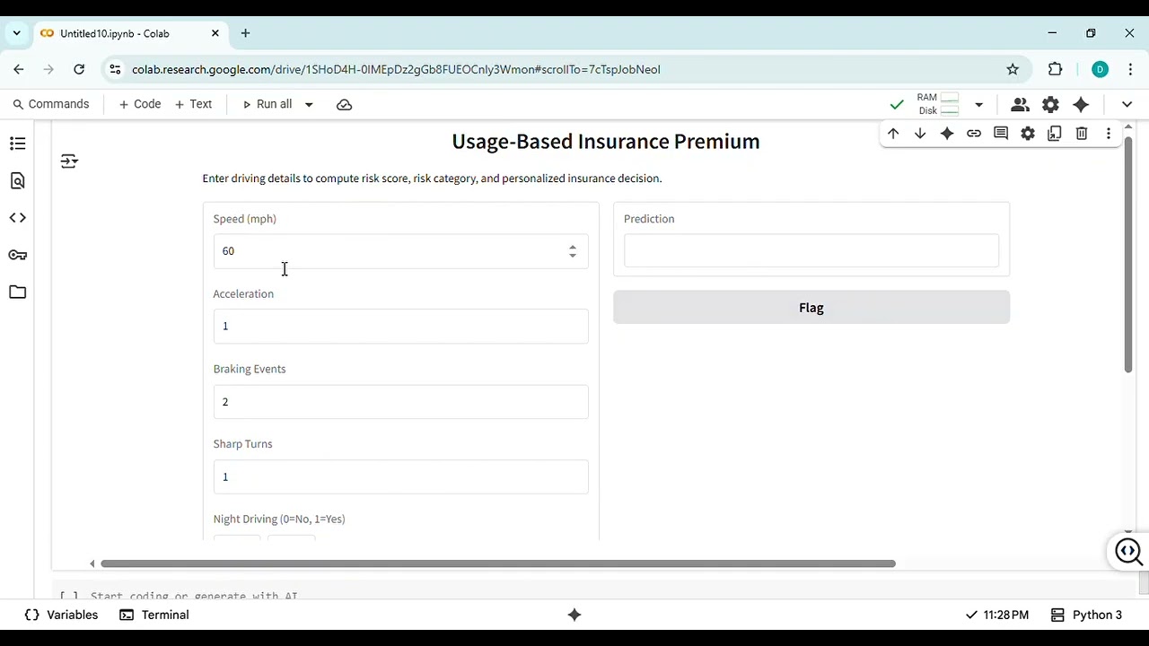 Usage Based Insurance premium