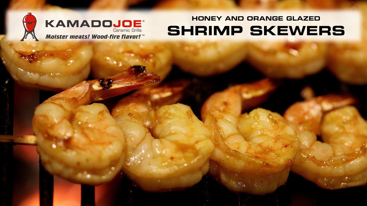 Kamado Joe Orange-Honey Glazed Shrimp