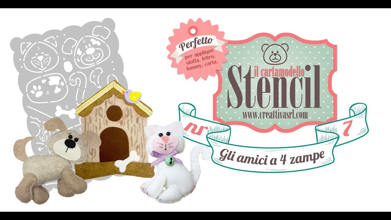 cartamodello Stencil nr. 7 Cane e Gatto