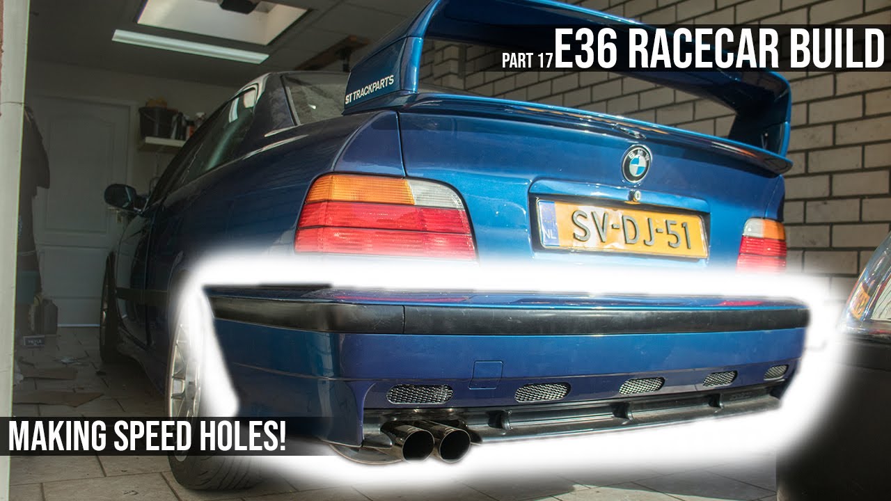CUTTING SPEED HOLES in the bumper! (FULL E36 RACECAR Build series) (Part 17)