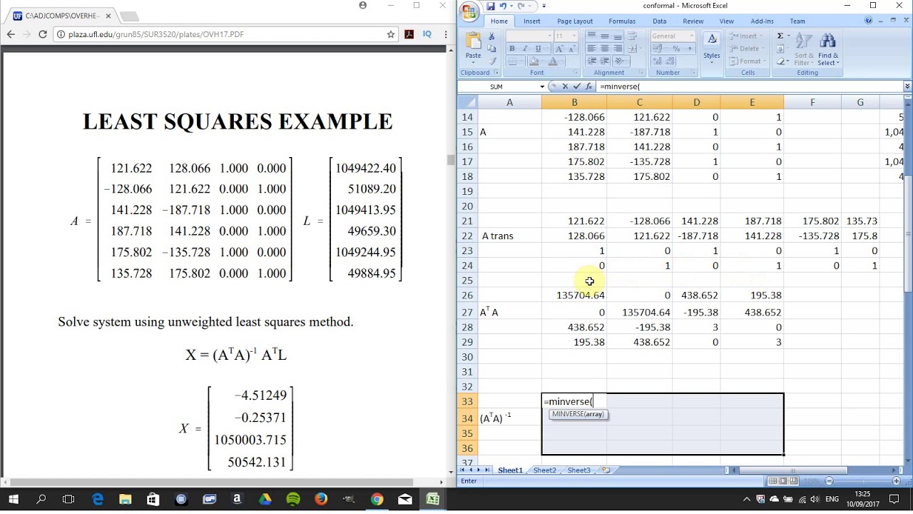 2d conformal transformation in Excel