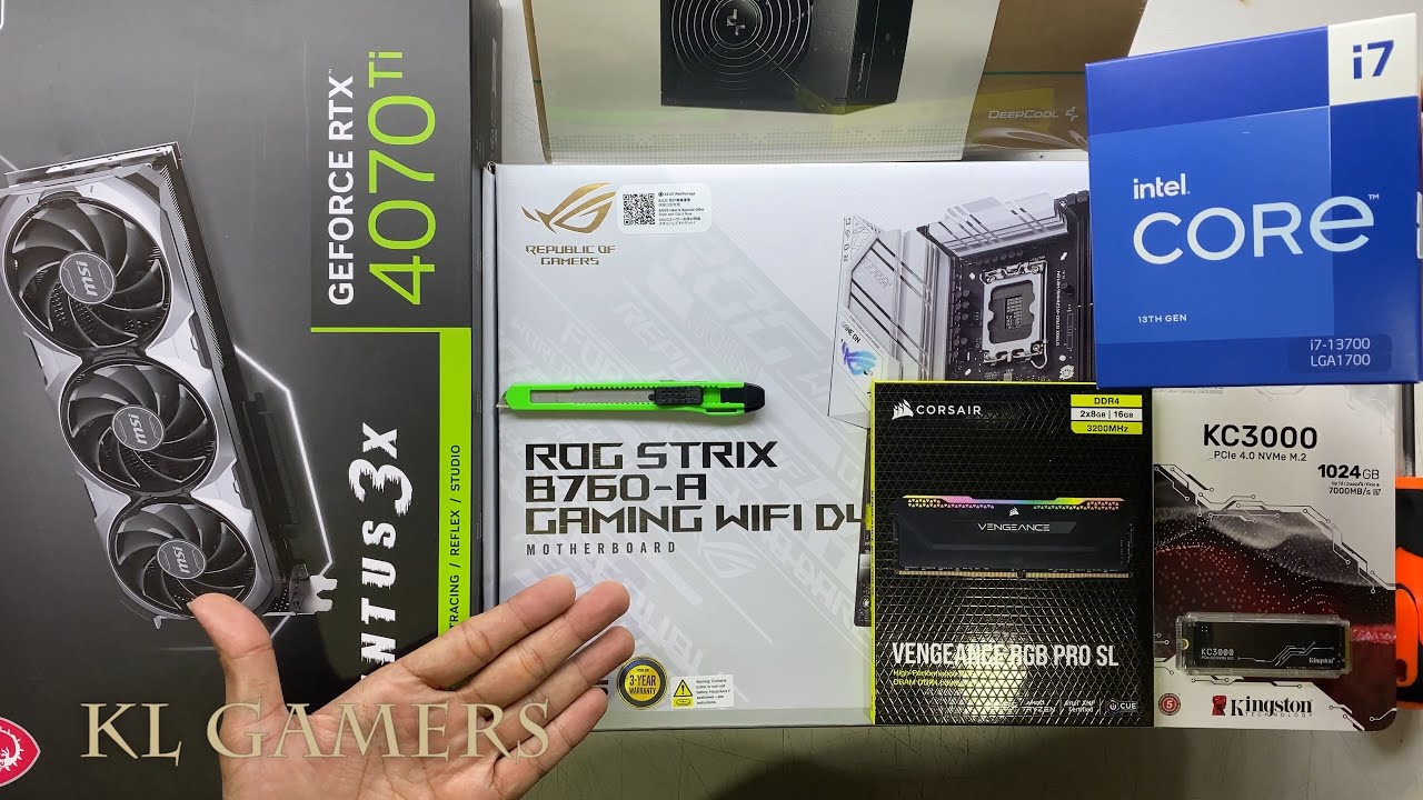 intel Core i7 13700 ASUS ROG STRIX B760-A GAMING WIFI D4 CORSAIR VENGEANCE RGB PRO SL msi RTX4070Ti