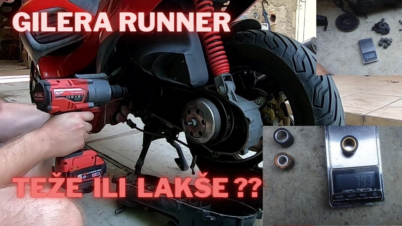 39. VIDEO // GILERA RUNNER 50, ZAMJENA POSUDE VODE I TEST SA RAZLIČITIM TEŽINAMA ROLINA