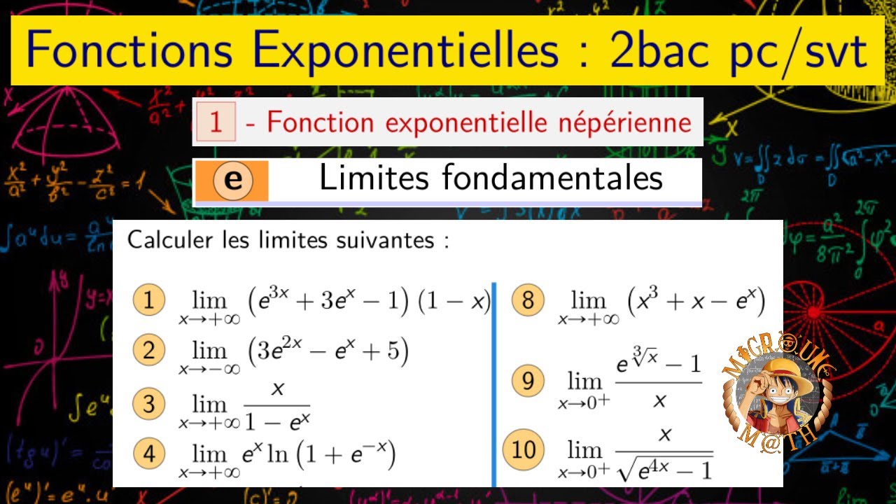 Fonctions Exponentielles — Limites fondamentales — Applications — 2 BAC PC/SVT