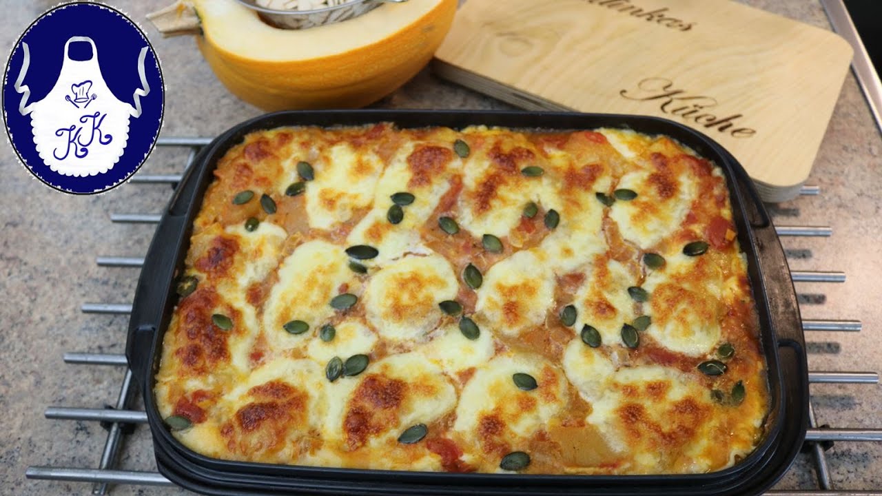 Kürbis   Lasagne mit viel Käse, einfach köstlich