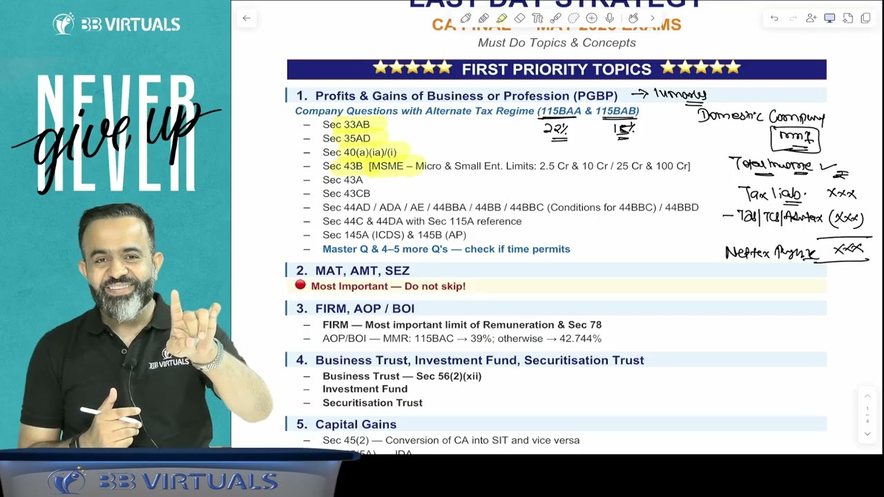 Last Day Strategy for CA Final Direct Tax MAY 26 Exams l CA Bhanwar Borana