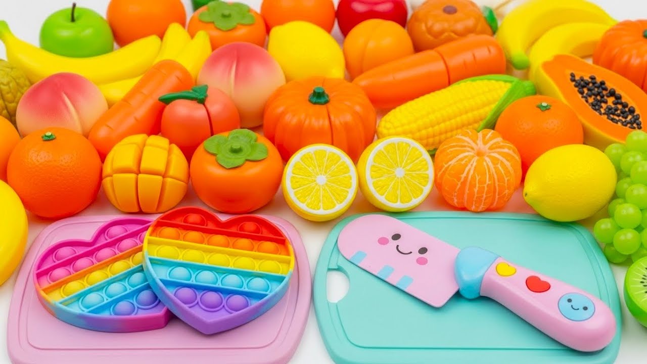 ASMR おままごと トントン♪おもちゃ 果物 カット音 Cutting Fruits Sounds ASMR with Satisfying Board Sound