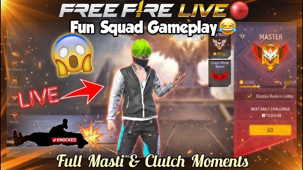 🔴[LIVE] 👉 FREE FIRE  | Fun Squad Gameplay 😂 | Full Masti & Clutch Moments #freefire #live