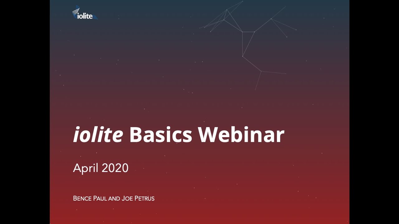 iolite Basics Webinar April 9th 2020
