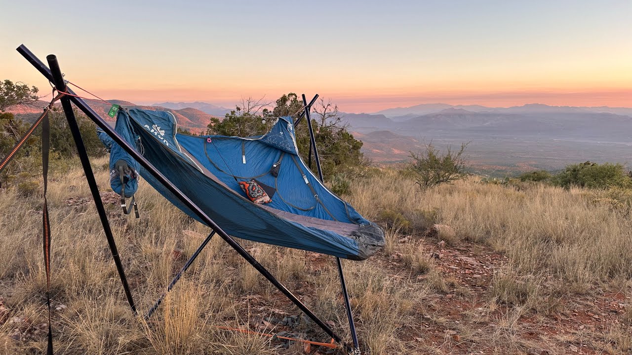 Amok in a homemade hammock stand