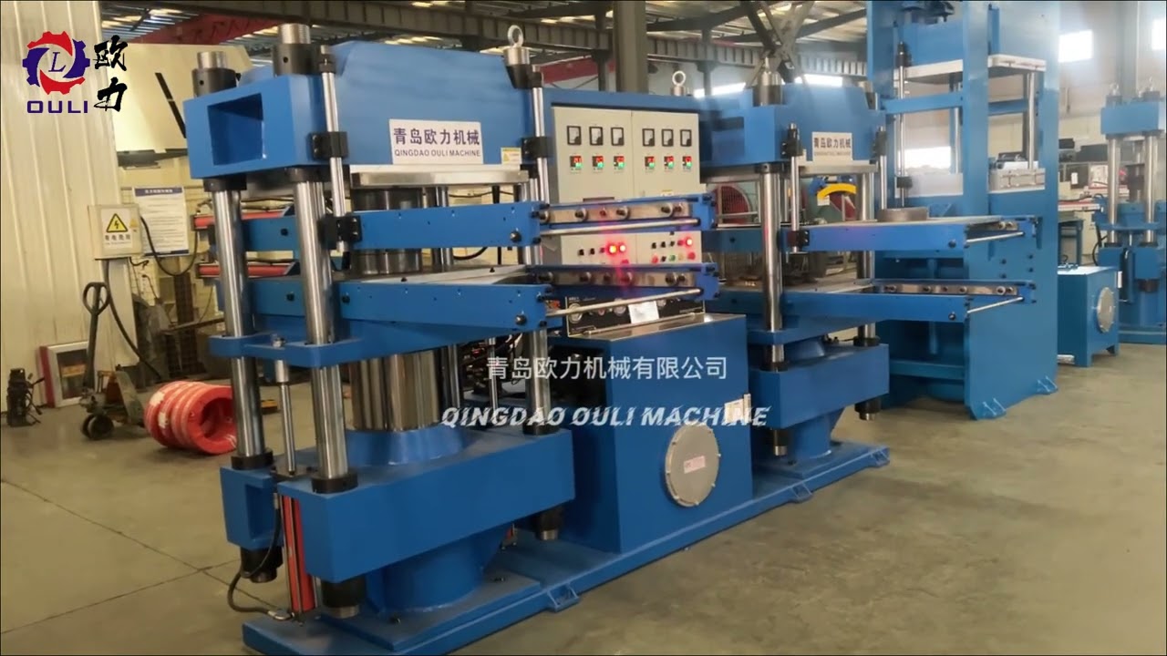 Double station rubber valcanizing press machine PLC control with electric heating plate