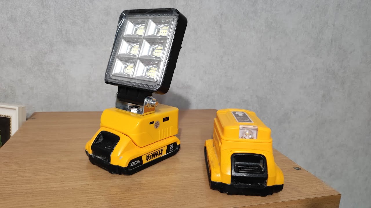 Прожектор фонарик під Dewalt 18V - 20V акумулятори прожектори із зарядкою TypeS USB зарядити телефон