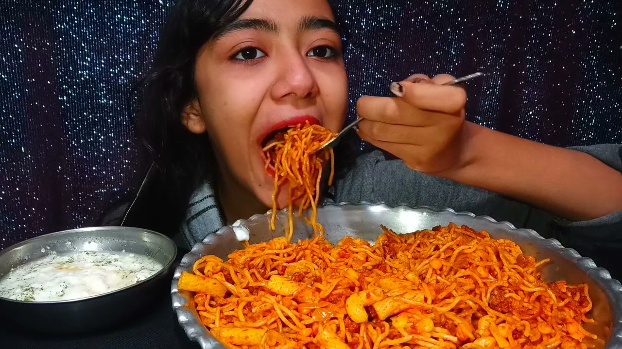 ASMR SPAGHETTI 🍝, MUKBANG SPAGHETTI, موکبانگ ماکارانی