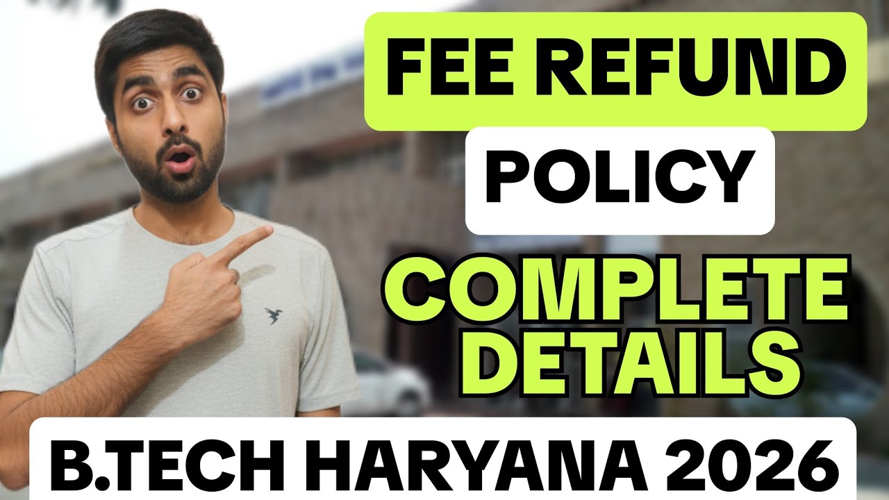 FEE Refund Policy Btech HSTES Haryana 2026 😱 YMCA Btech Dates Admissions