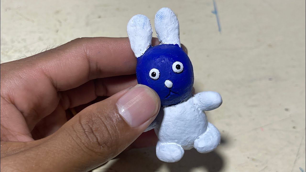 CUTE CLAY BUNNY SCULPTURE | HANDMADE MINI ART