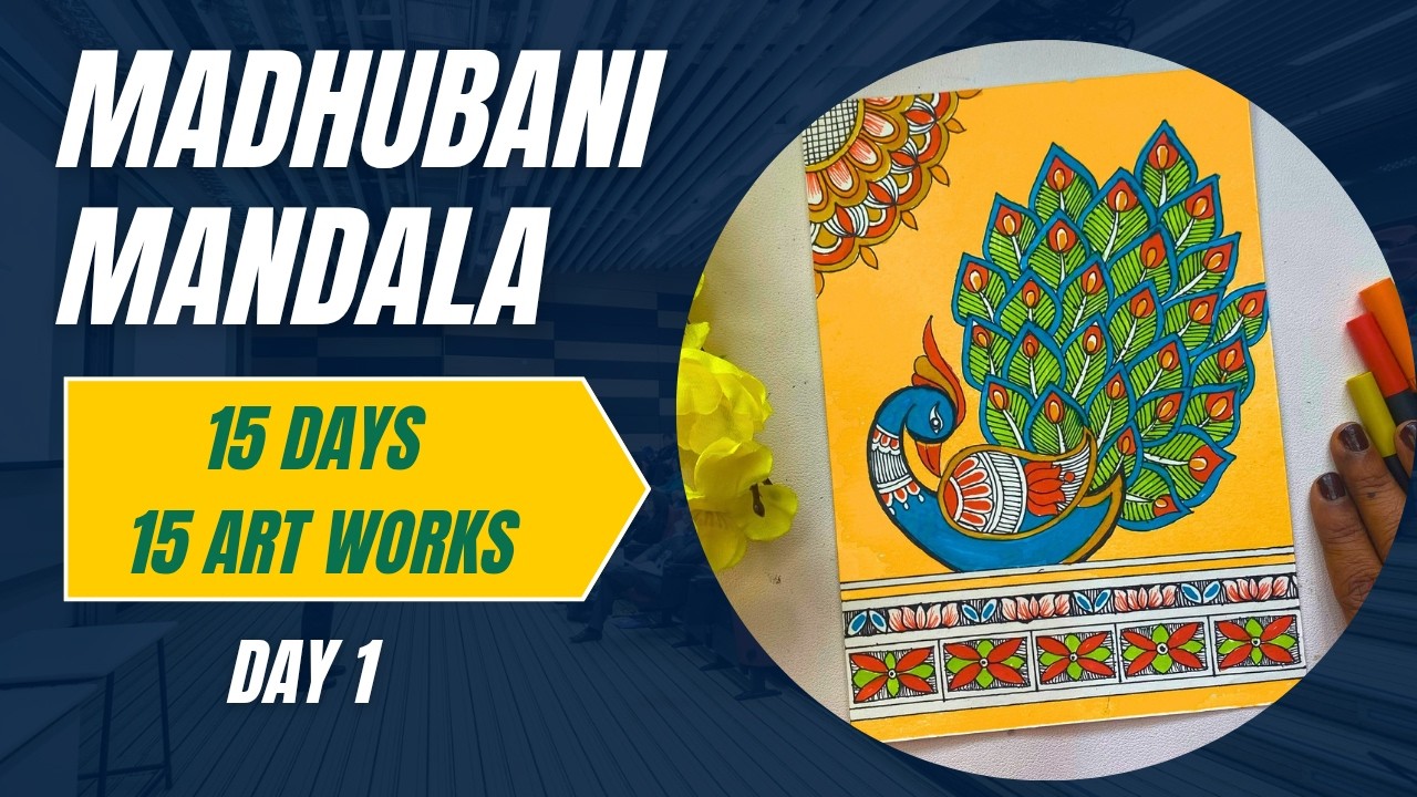 Madhubani Mandala Tutorial | 15 Days · 15 Artworks Series | Day 1