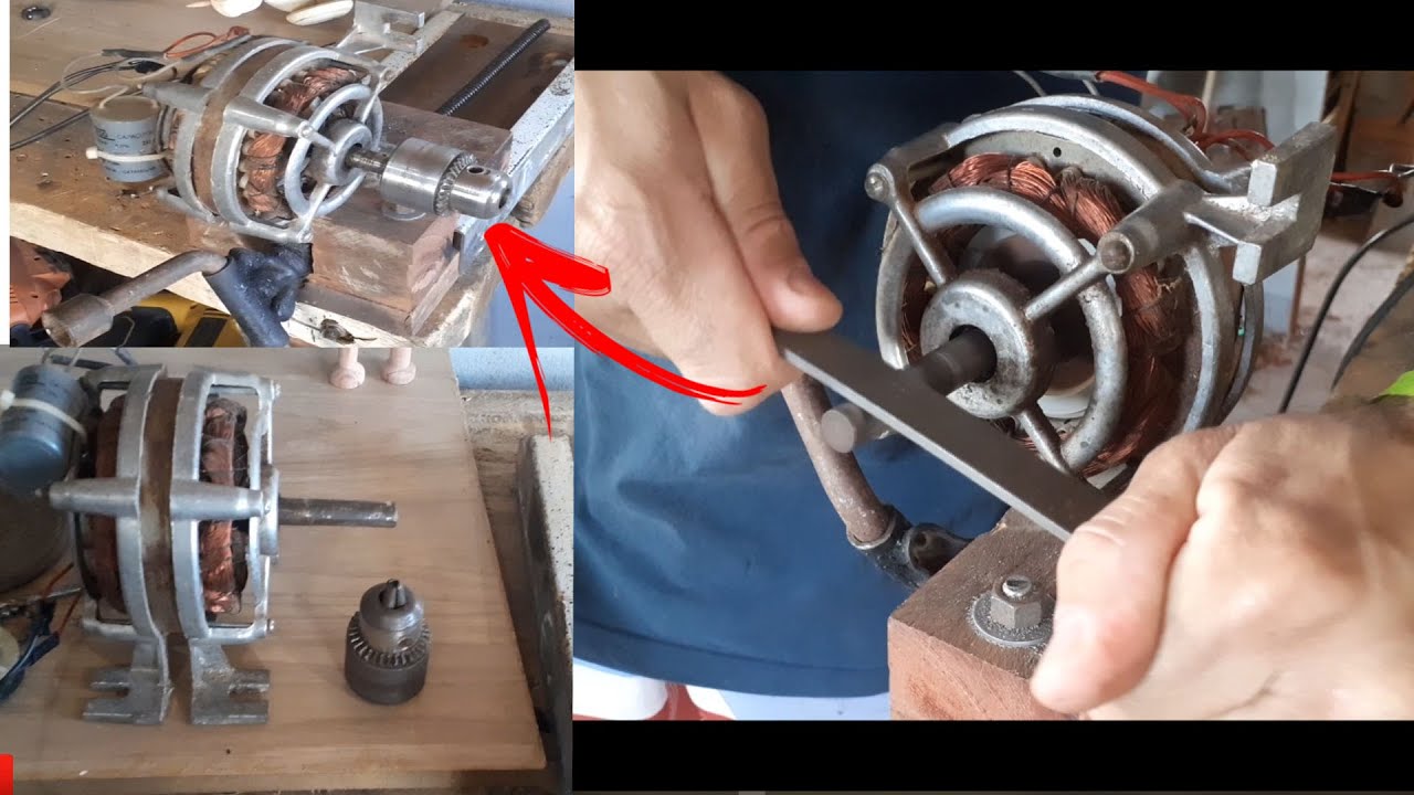 Como Colocar Mandril no Motor de Tanquinho Ou Qualquer Motor Fácil