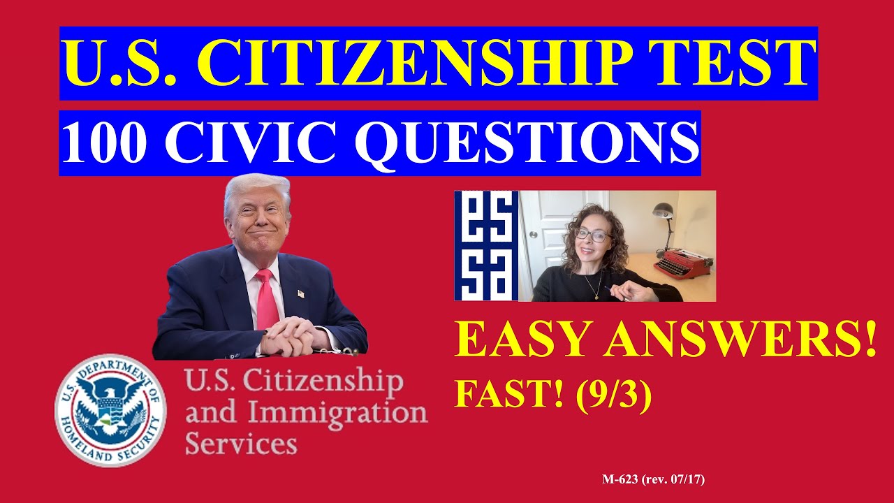 2025 U.S. Citizenship Official USCIS 100 Civics Questions 2008 (FAST 9/3)