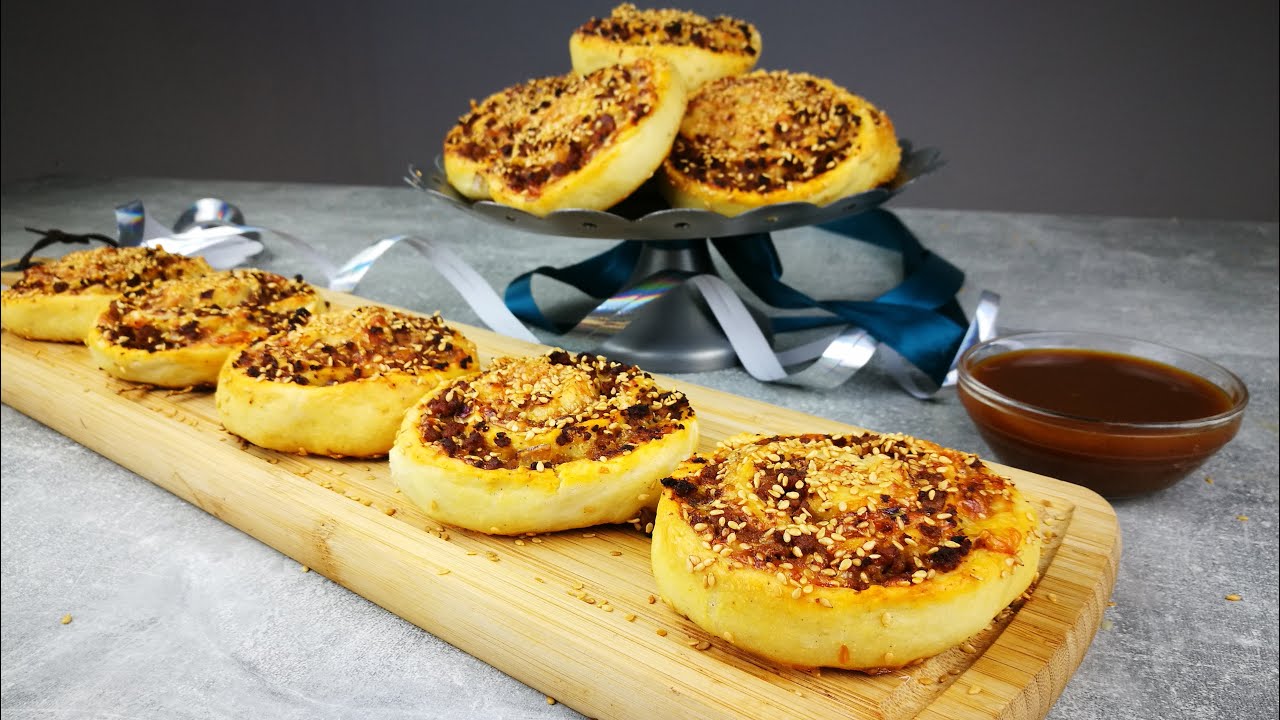 Fingerfood | Hackfleisch Pizzaschnecken | Partyfood | Silvester Buffet | Herzhaft | Kikis Kitchen