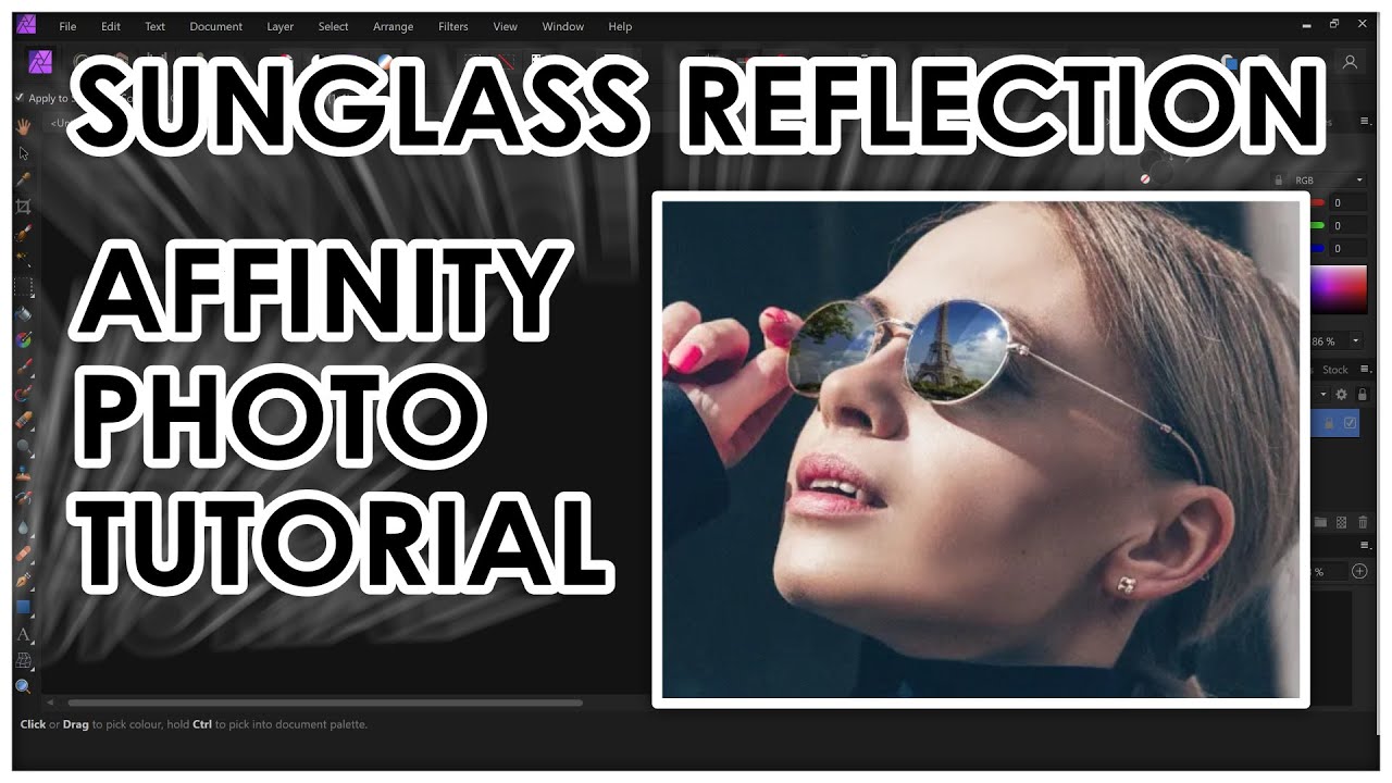 How To Change Sun Glass Reflection (Affinity Photo) | Tutorial