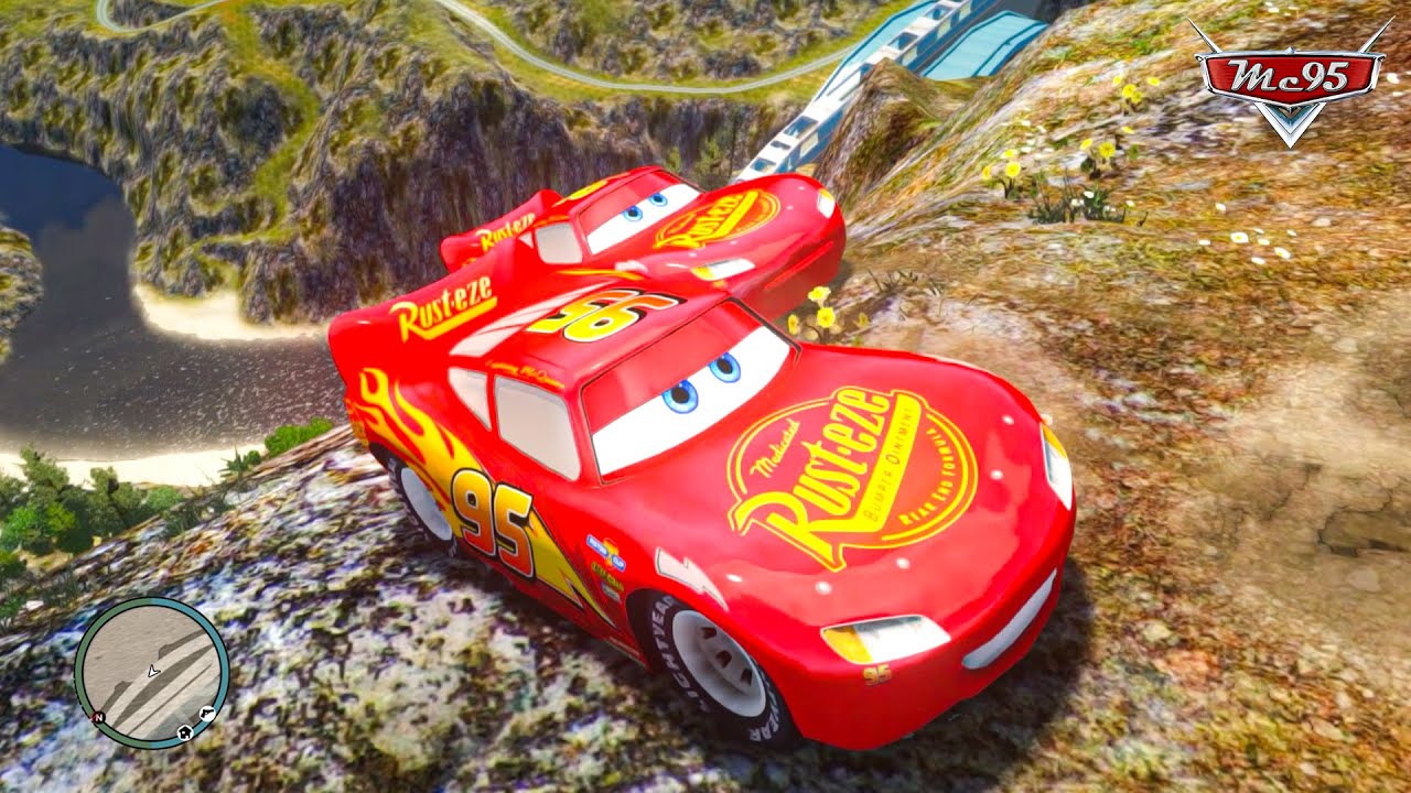 Crazy Lightning McQueen Cliff Drops Crashes Ep.1 - GTA 4