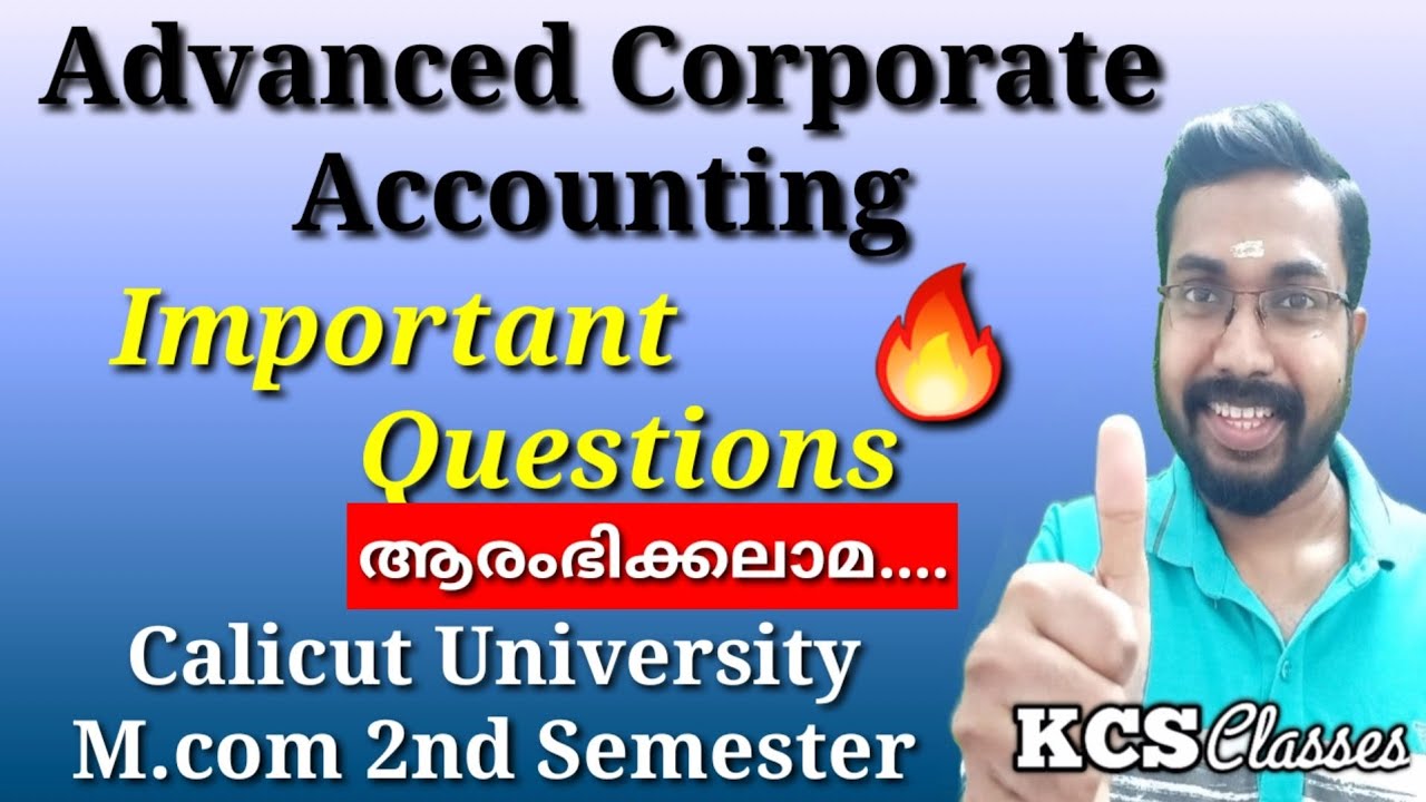 Advanced Corporate Accounting|Important Questions|Calicut University M.com 2nd Semester
