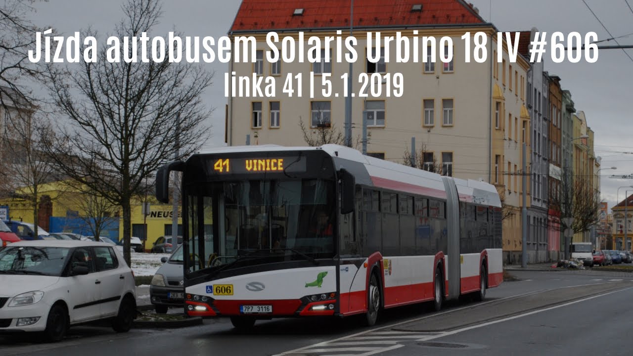 [Plzeň] {Vozy #15} Jízda autobusem Solaris Urbino 18 IV #606 na lince 41/3 v první den provozu