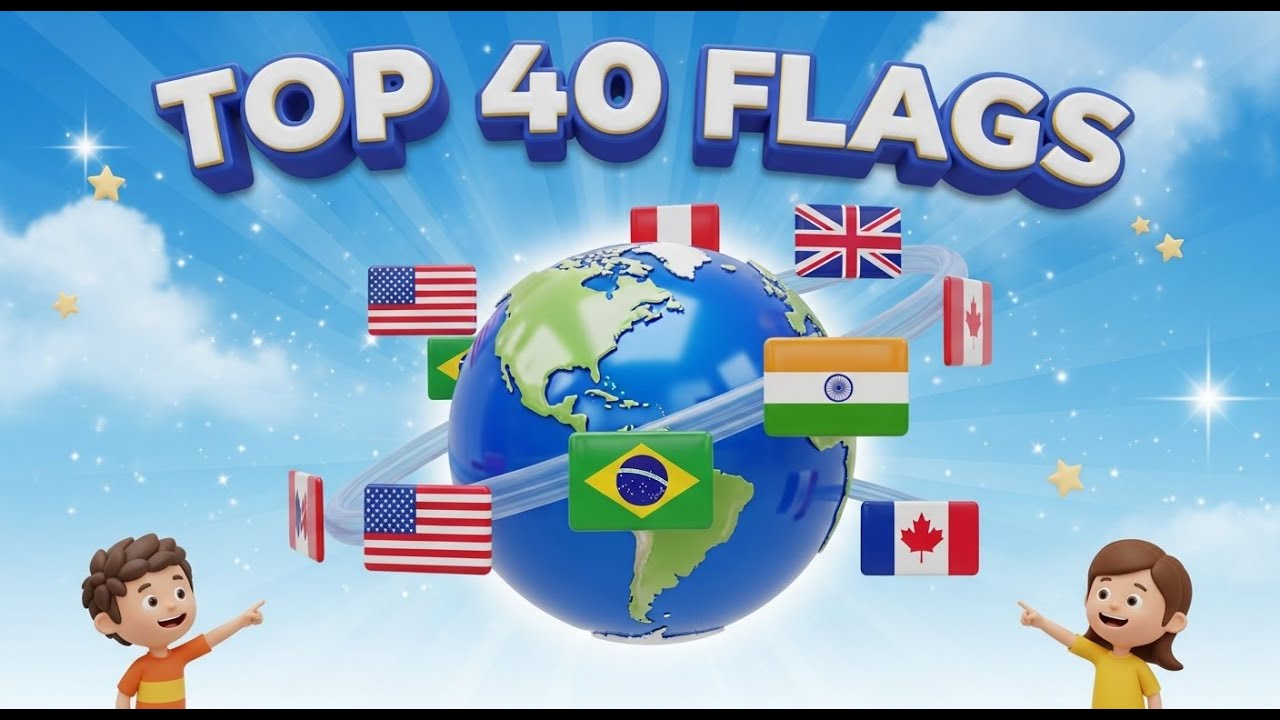 Top 40 Countries with Flag 🚩 | You know 40 Flags? | Country Flag