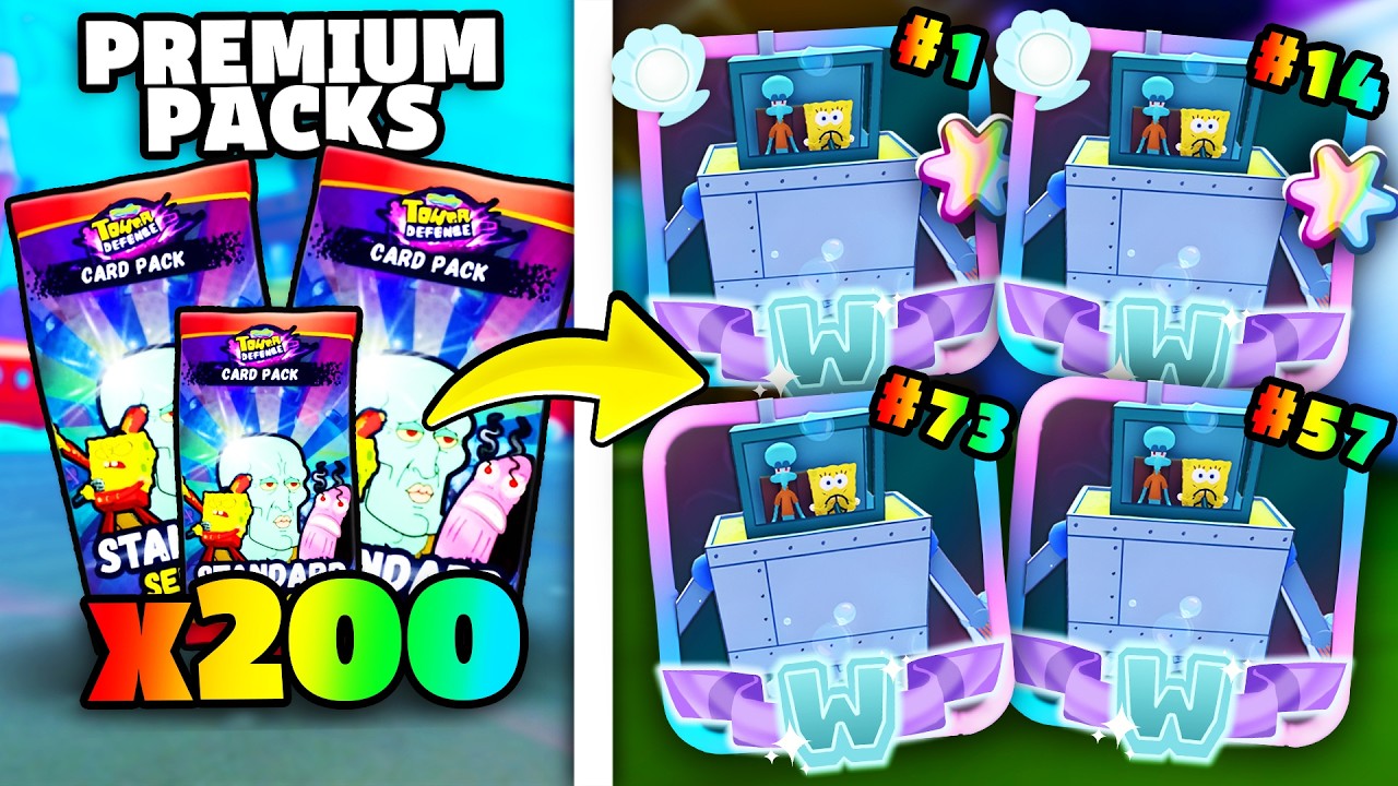 I Opened 200+ PACKS For #1 Sanitation Robot In SpongeBob Tower Defense..