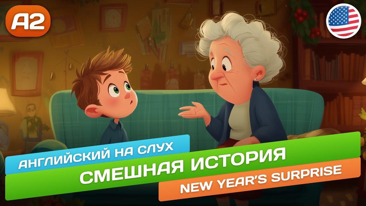 New Year's Surprise - Смешная история для начинающих (A2) 🎧 Английский НА СЛУХ